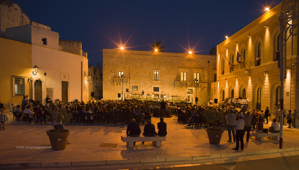 Concert in Municipio square, Cutrofiano, Salento, Puglia, Italy, Europe